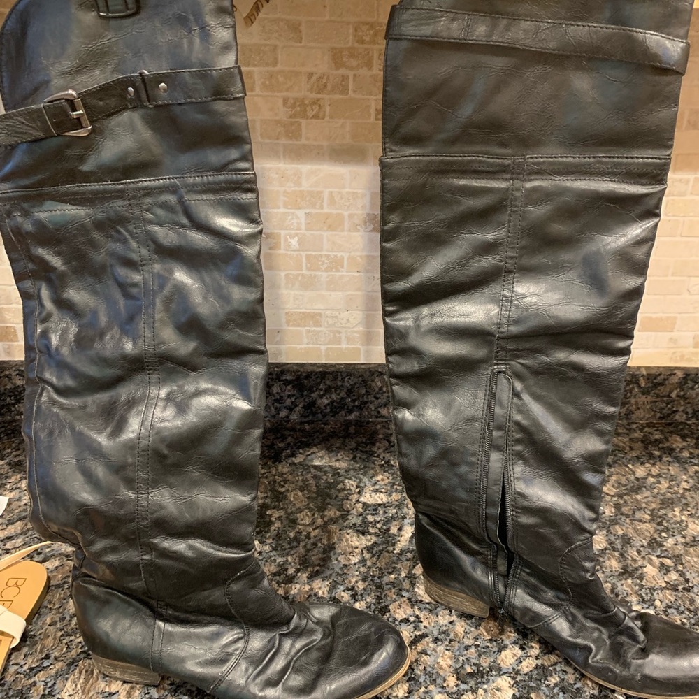 Over the knee black boots